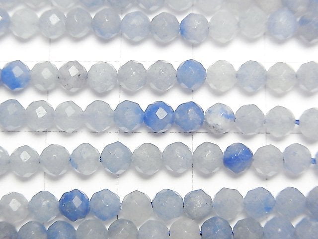 High Quality! Blue Quartz Faceted Round 4mm 1strand beads (aprx.15inch/37cm)