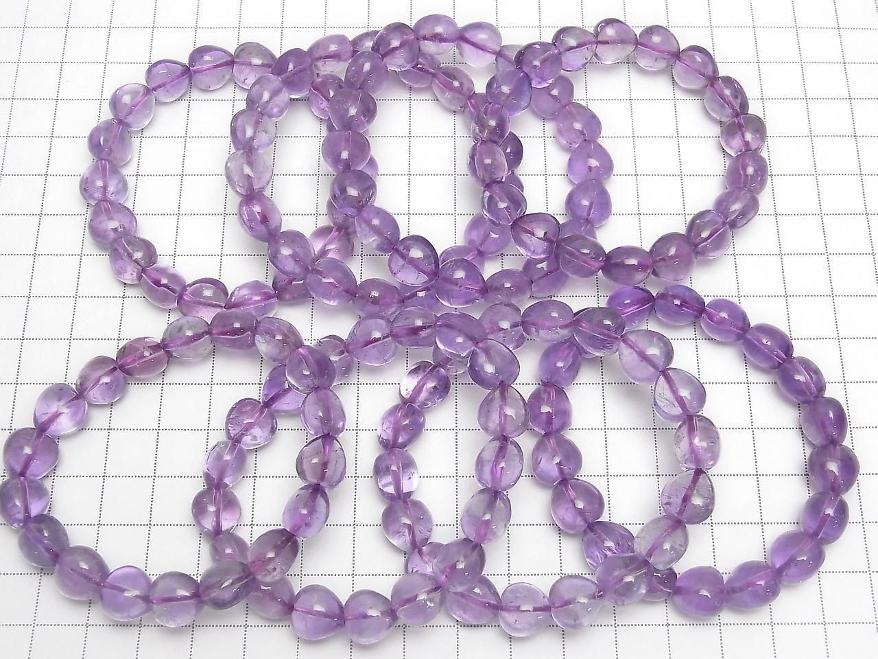 Améthyste AA++ Cœur à Trou Vertical 10x10x8mm Bracelet