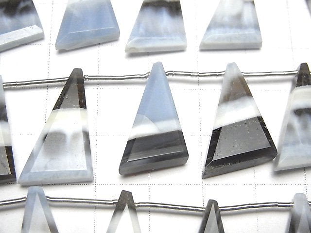 Strip blue opal AAA- Flat Triangle 1strand beads (8pcs )