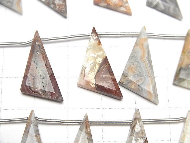 Laguna Lace Agate AAA- Flat Triangle 1strand beads (8pcs )