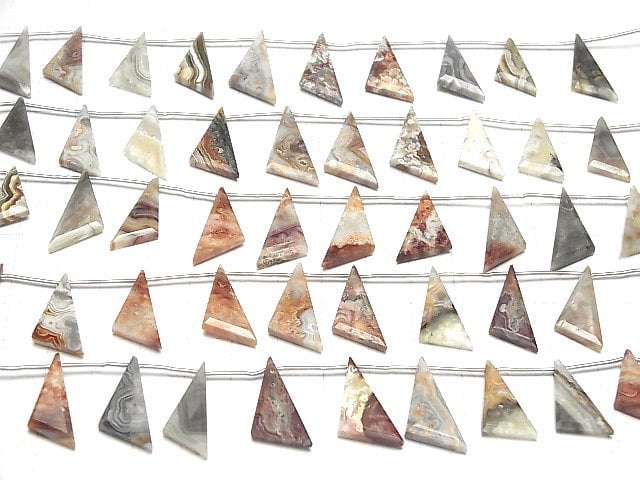 Laguna Lace Agate AAA- Flat Triangle 1strand beads (8pcs )