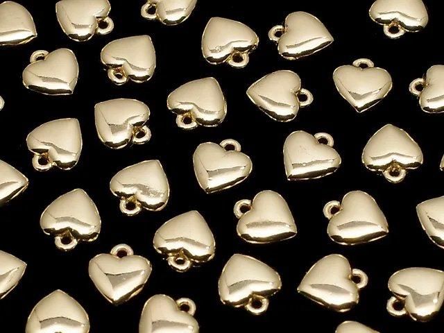 Metal parts end charm heart 5x5mm gold color 4pcs