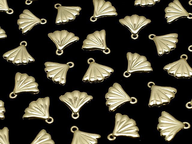 Metal Parts End Charm Fan 6x7.5mm Gold color 4pcs