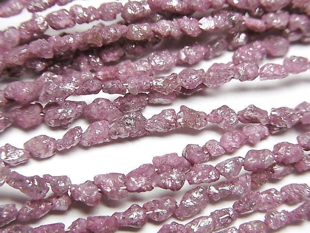 粉紅鑽石原石塊狀 半串或1串珠(約15英吋/38公分)
