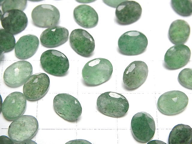 Grüner Aventurin AAA- Lose Steine Oval facettiert 8x6mm 5Stück