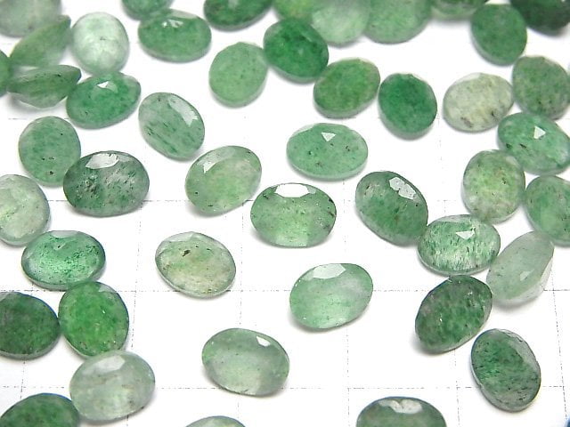 Grüner Aventurin AAA- Lose Steine Oval facettiert 8x6mm 5Stück
