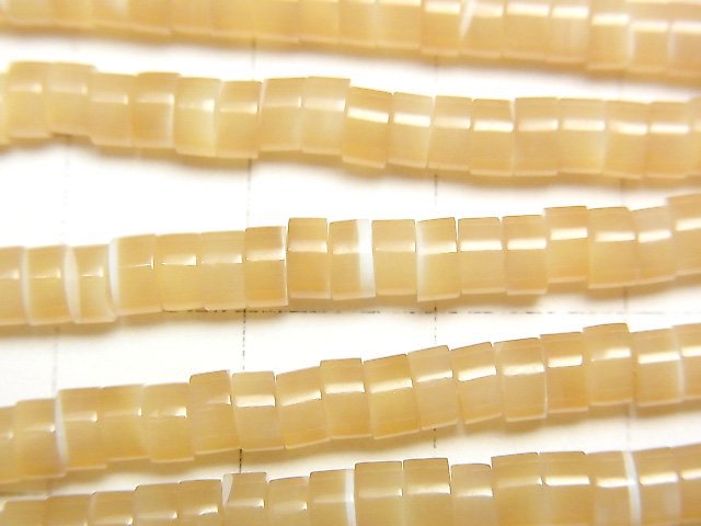 珍珠貝米色圓珠(扁圓珠)4x4x2毫米1串珠子(約15英吋/37公分)