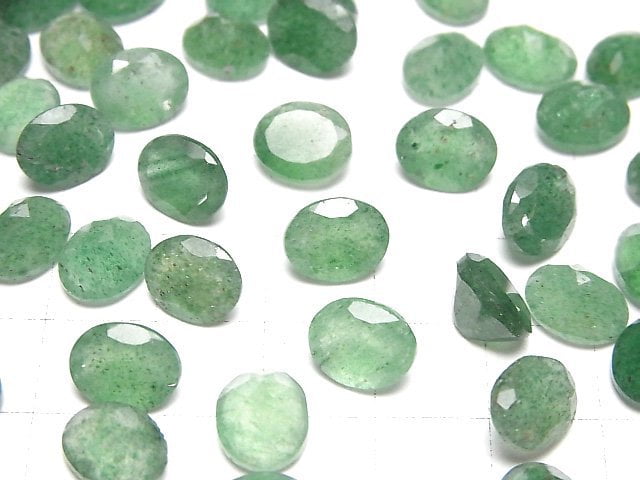 Grüner Aventurin AAA- Lose Steine Oval facettiert 10x8mm 3Stück