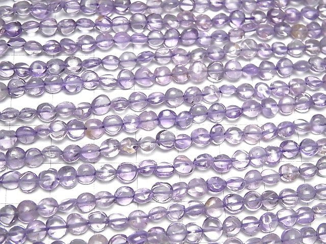 Amethyst AA+ Münze, 5x5x3mm, 1 Strang Perlen (ca. 15 Zoll / 36 cm)