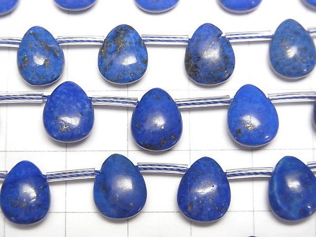 青金石 AA++ 梨形 (光滑) 10x8x4mm 半串珠或一串珠 (12顆)