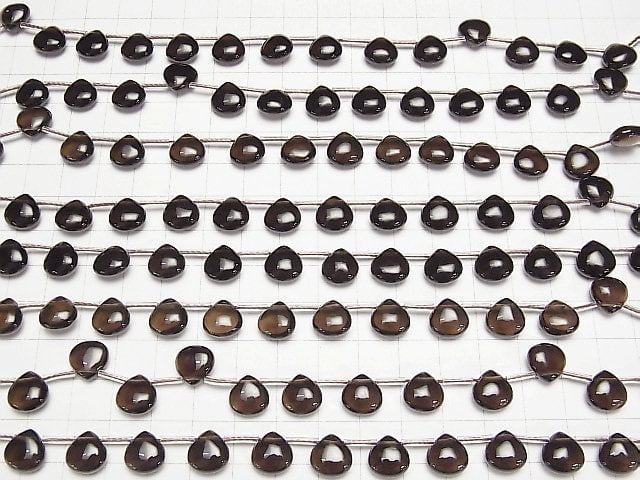 Hochwertiger rauchiger Quarz AAA Kastanienform (glatt) 10x10mm Dunkle Farbe 1 Strang Perlen (13 Stück)