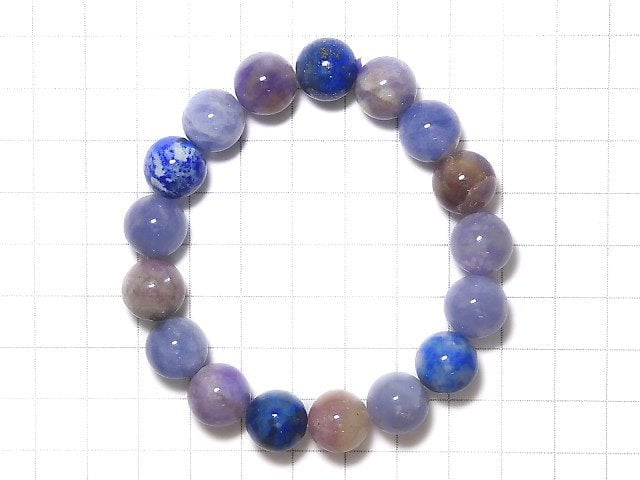 Bracelet rond en hackmanite pakistanaise de 12 mm, pièce unique, n°207