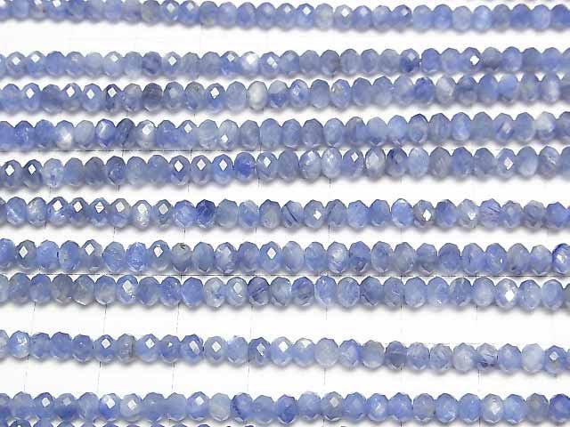 Kyanit AA++ facettierte Knopf Rondelle 4x4x3mm halb oder 1strang Perlen (ca. 15 Zoll/37 cm)