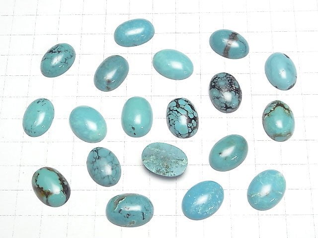Türkis AAA- Oval Cabochon 18x13mm gemustert 1Stück