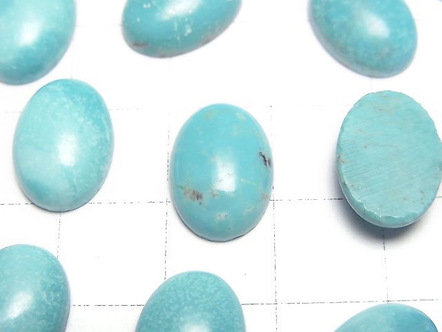 頂級 AA++ 橢圓形素面切割土耳其石 14x10公釐 1顆