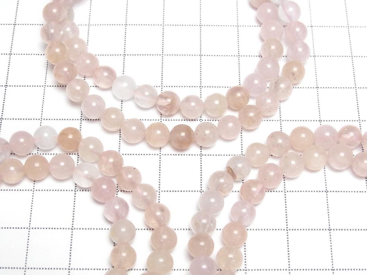 Morganite AAA- Round 6mm 1strand (Bracelet)