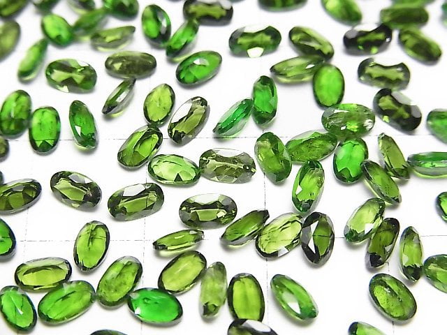 Hochwertiger Chromdiopsid AAA- lose Stein oval facettiert 5x3mm 5Stücke