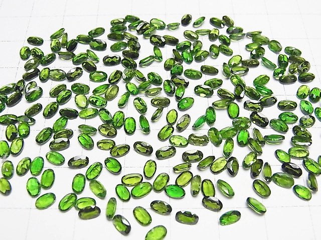 Hochwertiger Chromdiopsid AAA- lose Stein oval facettiert 5x3mm 5Stücke