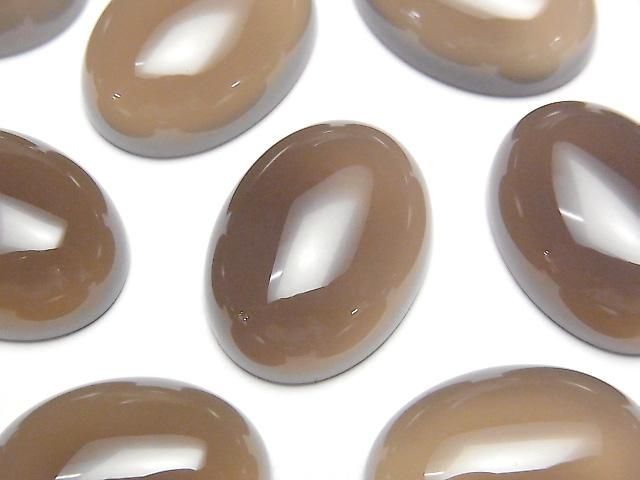 灰色縞瑪瑙 AAA 橢圓形素面切割寶石 20x15mm 2顆