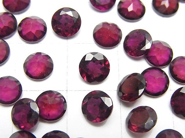 高品質粉紅色石榴石 AAA 圓形刻面裸石 6x6mm 5顆
