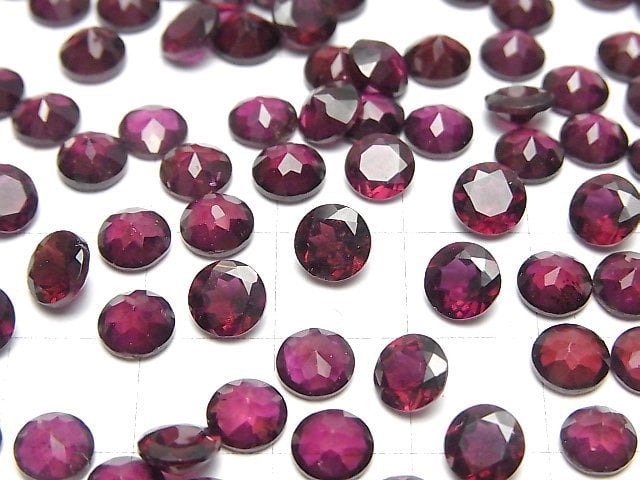 Hochwertiger Pinker Granat AAA Lose Stein Rund Facettiert 6x6mm 5Stück