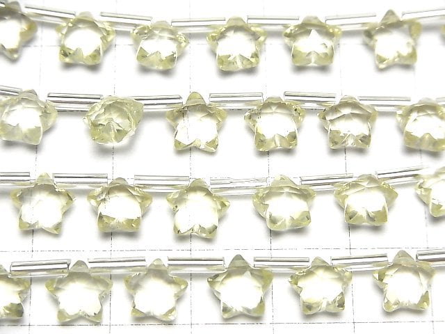Hochwertiger Zitronenquarz AAA Facettierter Stern 8x8mm 1Strang Perlen (8Stück)