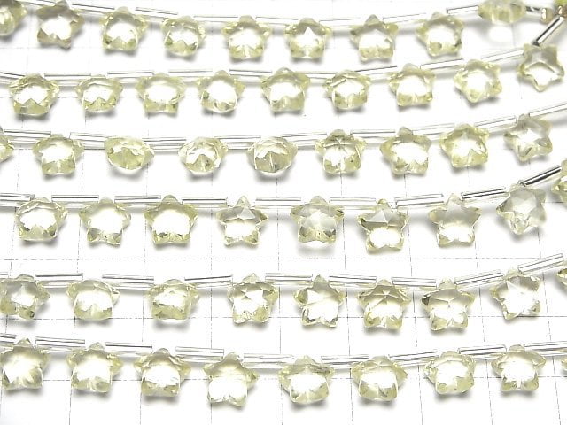 Hochwertiger Zitronenquarz AAA Facettierter Stern 8x8mm 1Strang Perlen (8Stück)