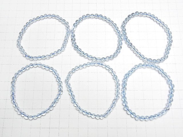 Hochwertiger himmelblauer Topas AA++ Rund 5mm Armband