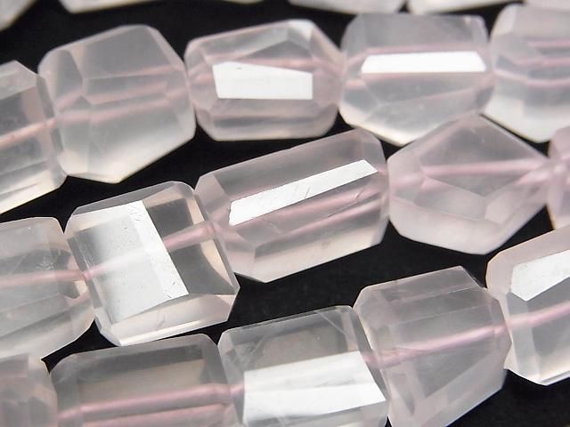 高品質AAA級刻面塊狀粉晶 1/4或1串珠子 (約15英寸/37厘米)