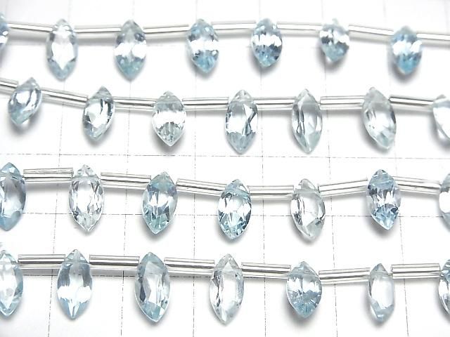 Hochwertiger himmelblauer Topas AAA marquise facettiert 10x5mm halb oder 1 Strang Perlen (12 Stück)