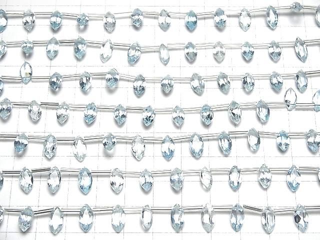 Hochwertiger himmelblauer Topas AAA marquise facettiert 10x5mm halb oder 1 Strang Perlen (12 Stück)