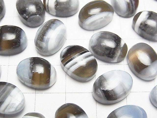 藍紋蛋白石 AA++ 橢圓素面切工 14x10mm 3顆