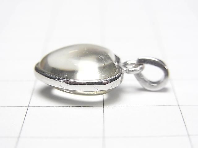 利比亞沙漠玻璃心形吊墜 13x13毫米 純銀925 1件