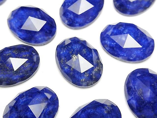 青金石 x 水晶 AAA 橢圓形玫瑰式切割 20x15公釐 1顆