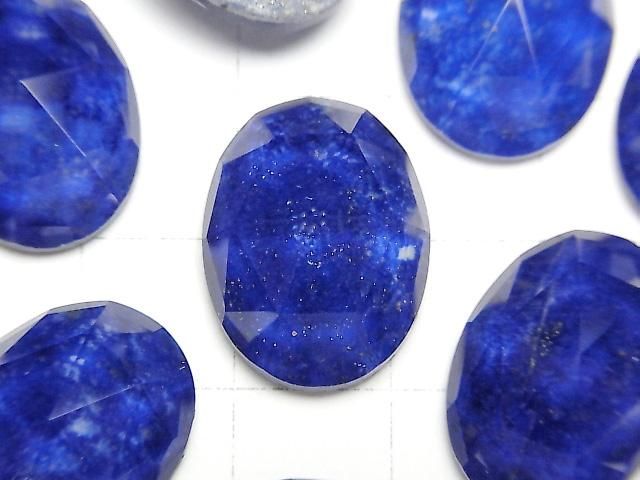 青金石 x 水晶 AAA 橢圓形玫瑰式切割 20x15公釐 1顆