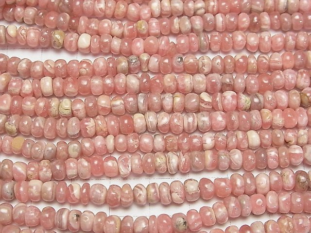 Argentinischer Rhodochrosit AA+ Rondelle halb oder 1Strang Perlen (ca. 17Zoll/42cm)