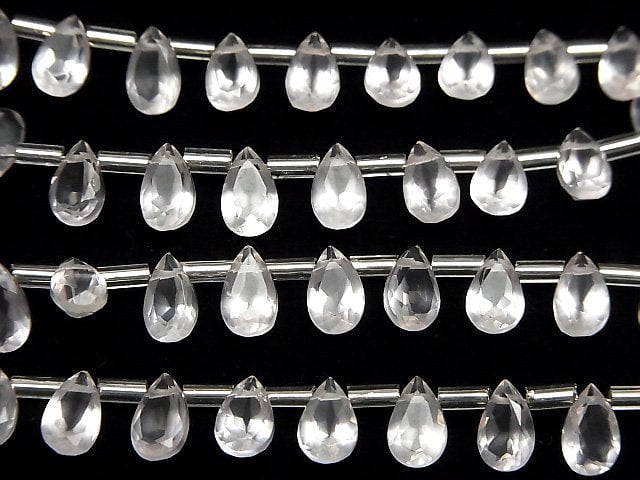 Hochwertiger Rosenquarz AAA Birnenform Facettiert 8x5mm halb oder 1Strang Perlen (28Stück)