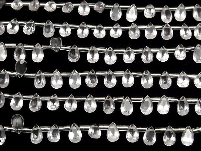 Hochwertiger Rosenquarz AAA Birnenform Facettiert 8x5mm halb oder 1Strang Perlen (28Stück)