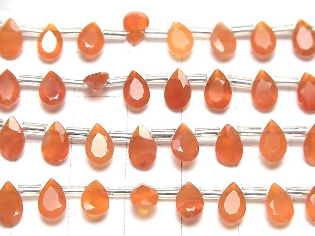 Hochwertiger Karneol AAA Birnenform Facettiert 8x5mm halb oder 1Strang Perlen (28Stück)