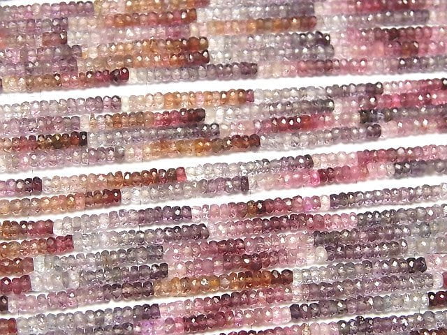 Hochwertiger MultiColor Spinell AAA Facettierte Knopf-Rondelle halb oder 1Strang Perlen (ca. 12Zoll/30cm)