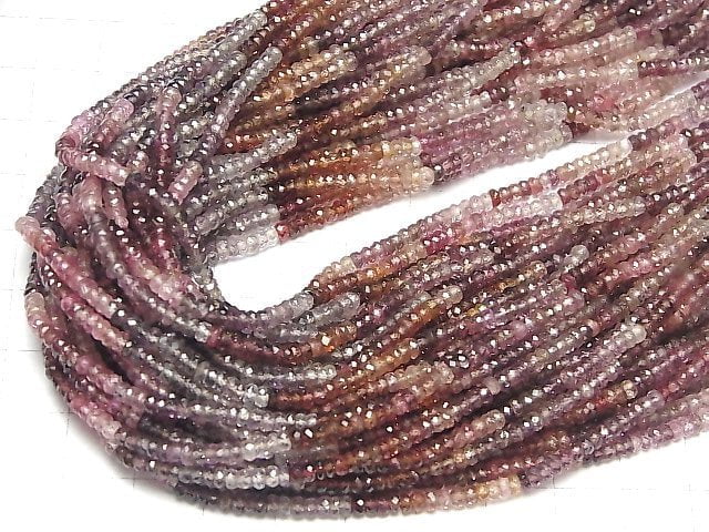 Hochwertiger MultiColor Spinell AAA Facettierte Knopf-Rondelle halb oder 1Strang Perlen (ca. 12Zoll/30cm)