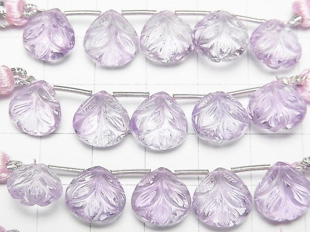 Hochwertiger rosa Amethyst AAA geschnitzte Kastanie 10x10mm 1Strang Perlen (5Stück)