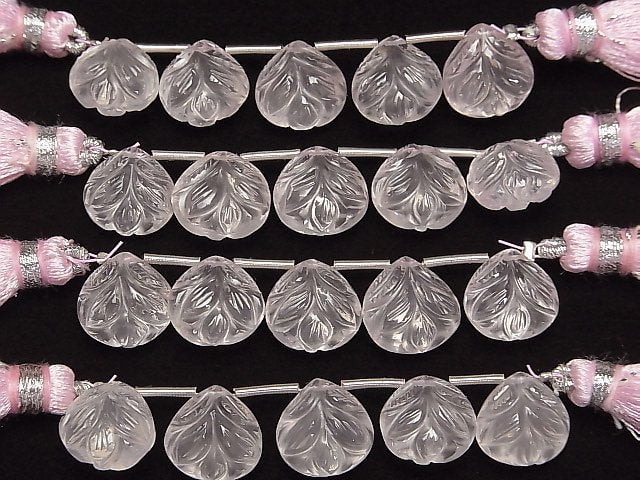 Hochwertiger Rosenquarz AAA geschnitzte Kastanie 10x10mm 1Strang Perlen (5Stück)