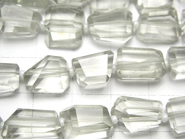 High Quality Green Amethyst AA++ Faceted Nugget half or 1strand beads (aprx.13inch/32cm)