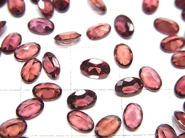 高品質粉紅石榴石 AAA 橢圓刻面裸石 6x4mm 10顆