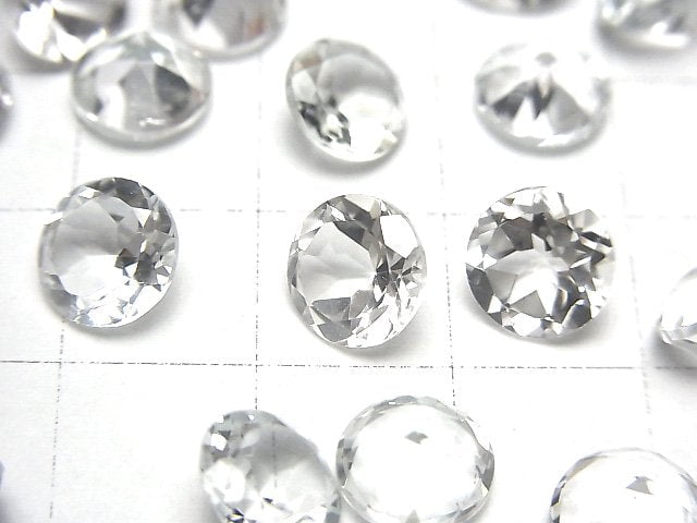 高品質白色拓帕石 AAA 裸石 圓形刻面 8x8mm 3顆