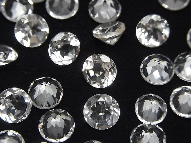Hochwertiger weißer Topas AAA Lose Stein Rund Facettiert 8x8mm 3Stück