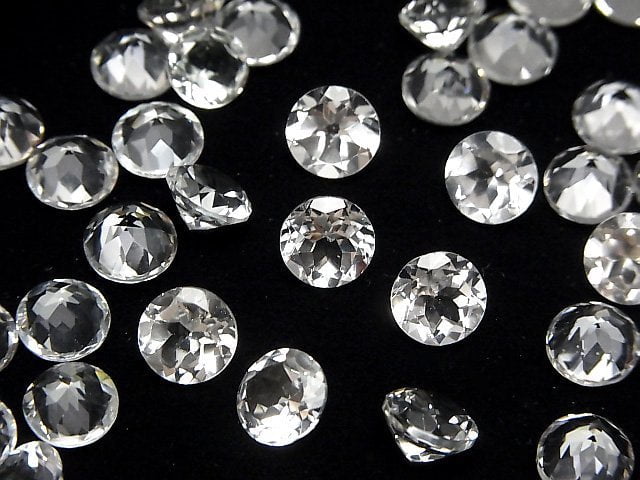 Hochwertiger weißer Topas AAA Lose Stein Rund Facettiert 8x8mm 3Stück