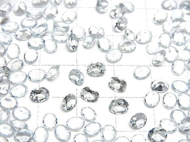 Hochwertiger Aquamarin AAA lose Stein oval facettiert 5x4mm 3 Stück