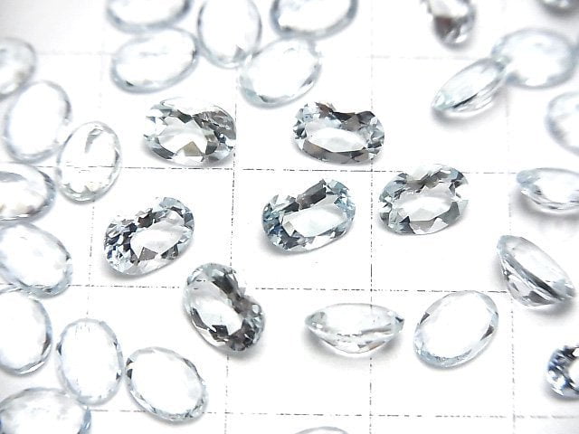 Hochwertiger Aquamarin AAA lose Stein oval facettiert 7x5mm 2 Stück